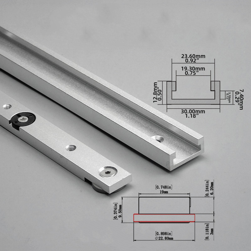 Aluminum T-Slot Profile - Kit de 2 Peças para Trilho