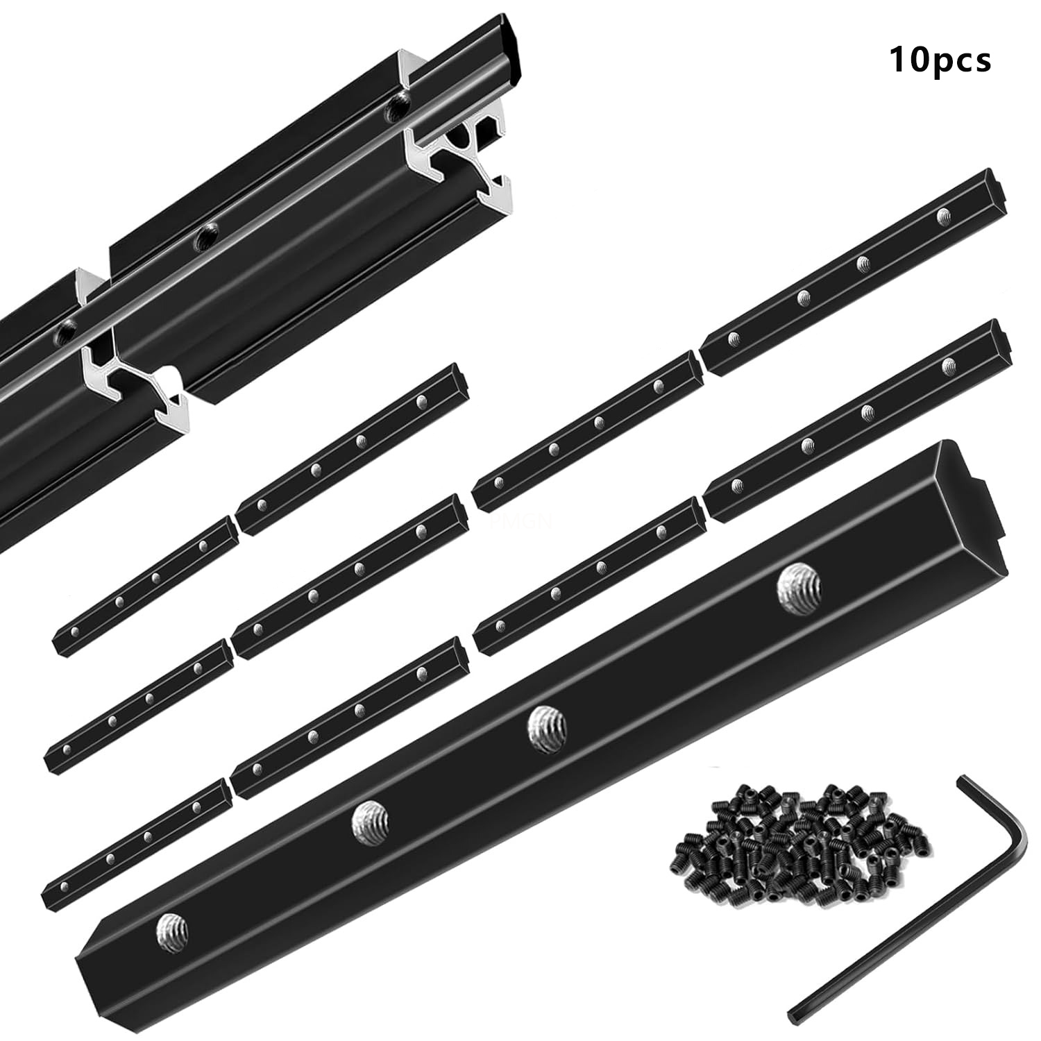 Aluminum T-Slot Profile - 10 pçs 2020 conector reto suporte